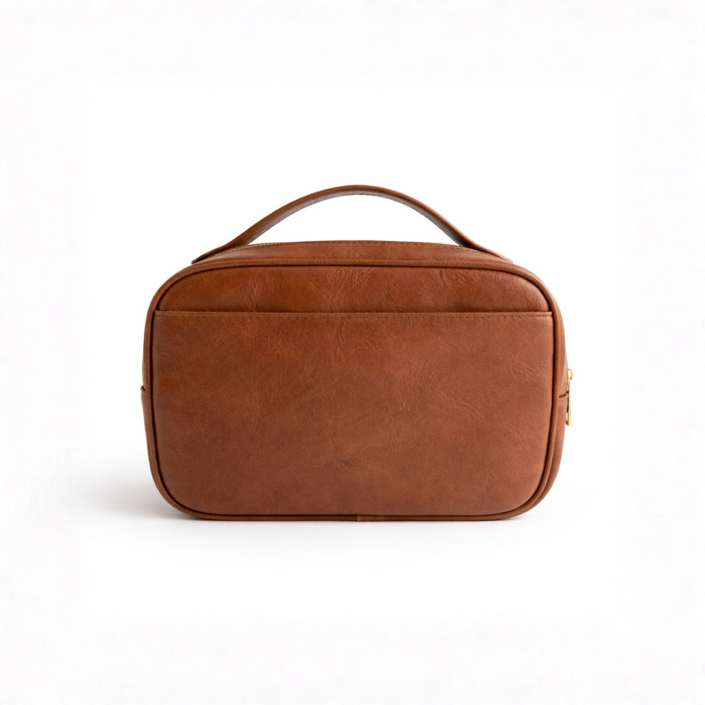 K&Co. Journey Collection Travel Handle Toiletries Bag - TAN